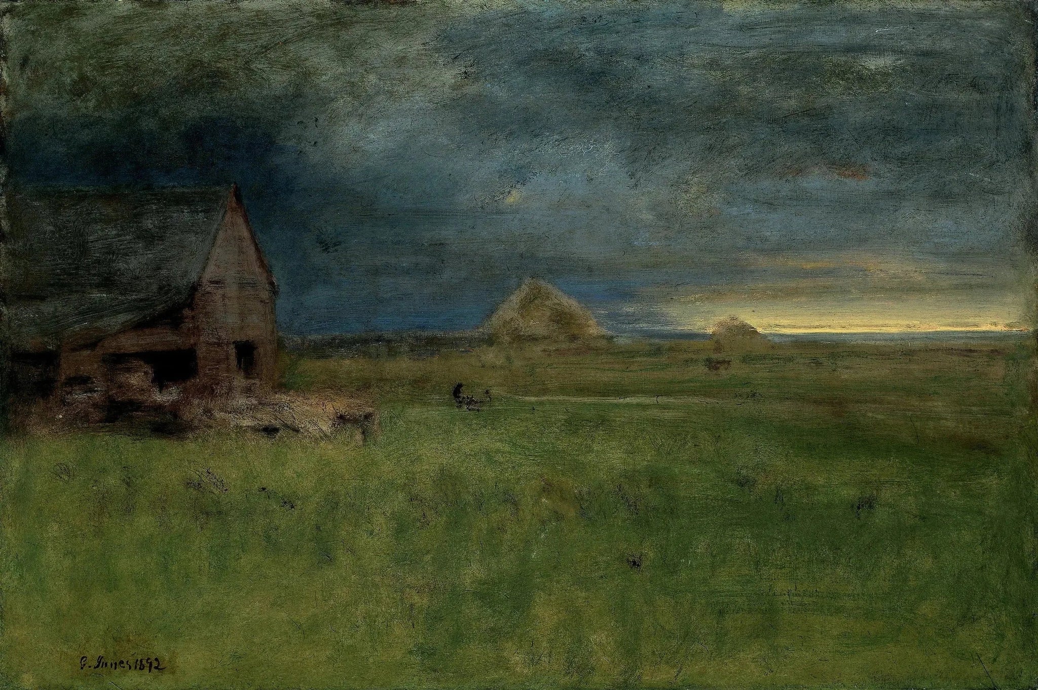 La ferme solitaire, Nantucket - George Inness image 1 reproduction de peinture à l’huile