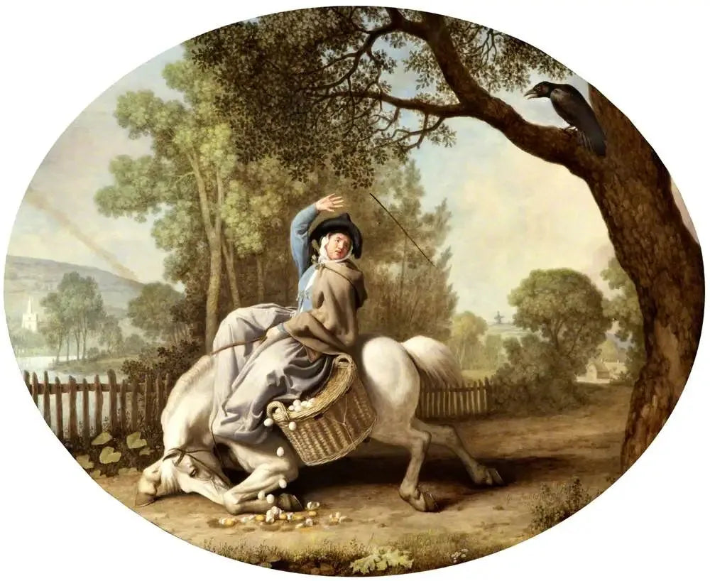 La fermière et le corbeau - George Stubbs image 1 copie de tableau peinte à la main