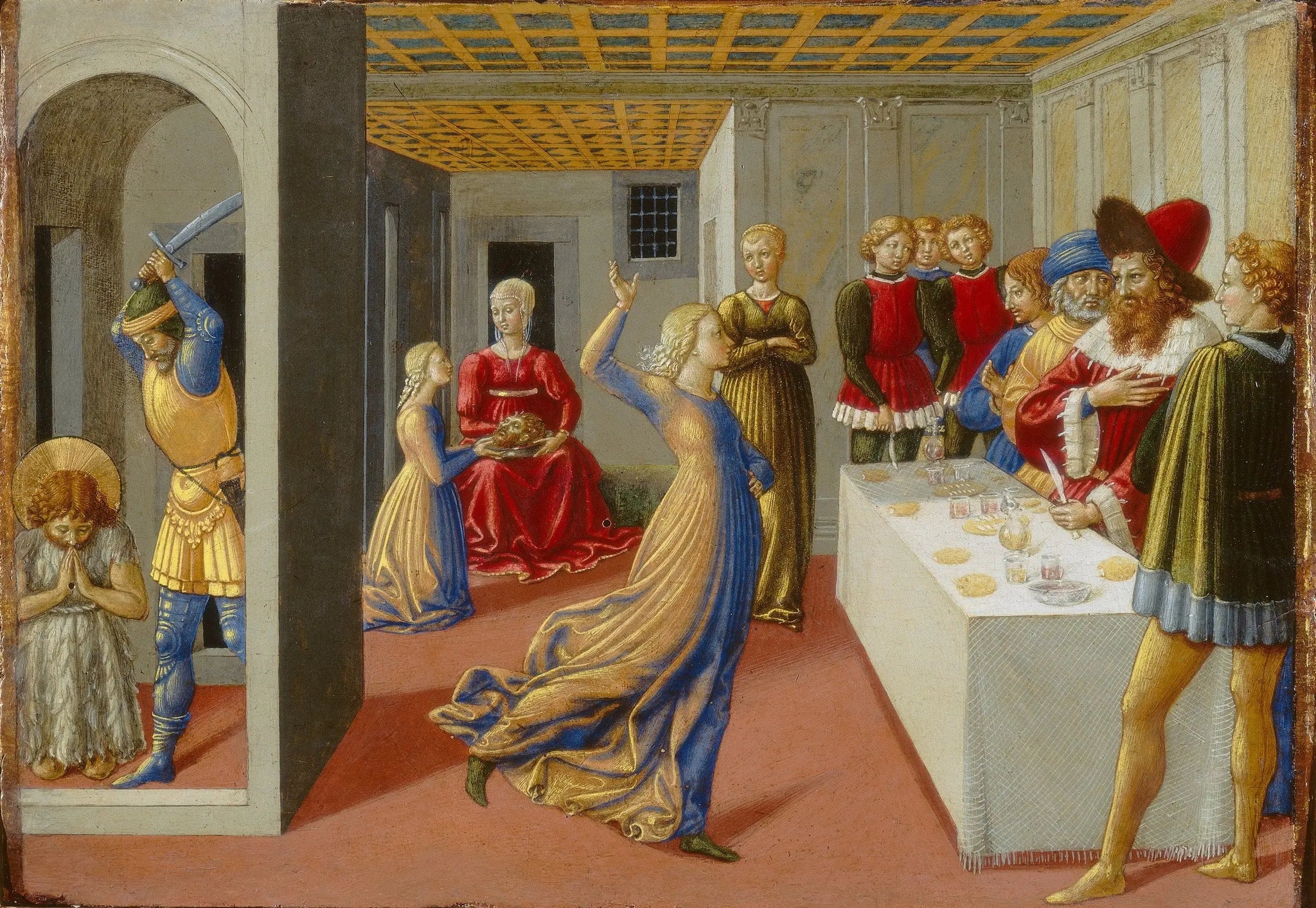La fête d'Hérode et la décapitation de saint Jean-Baptiste - Benozzo Gozzoli image 1 copie peinte à la main à l’huile