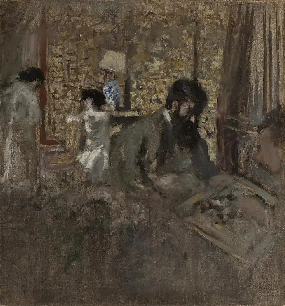 La fête de dames, Tristan Bernard chez Madame Aron - Édouard Vuillard image 1 reproduction de peinture à l’huile