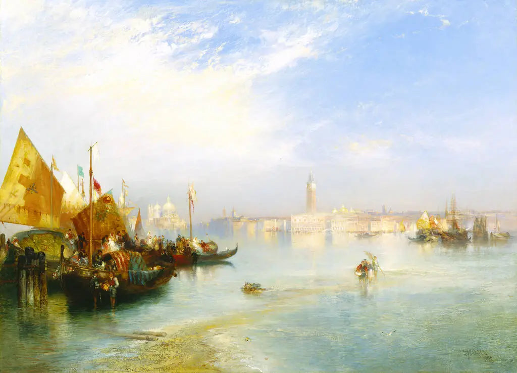 La fête de mariage du pêcheur - Thomas Moran image 1 reproduction de peinture à l’huile