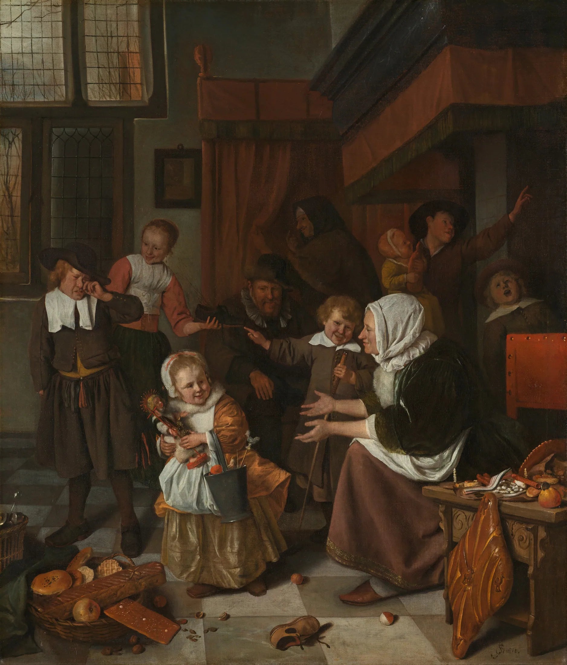 La Fête de Saint-Nicolas - Jan Steen image 1 reproduction artisanale de tableau