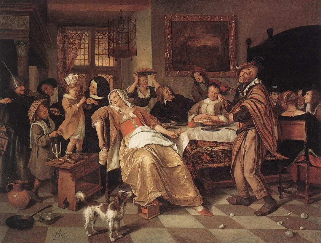 La Fête des Rois - Jan Steen image 1 copie peinte à la main à l’huile