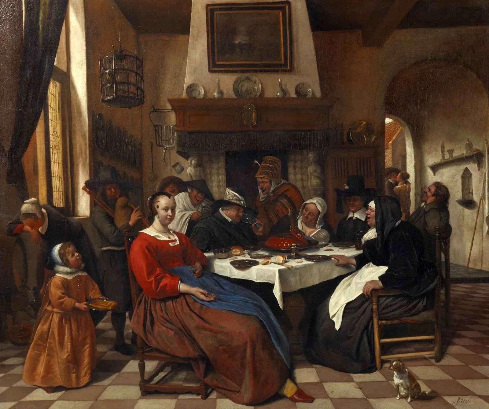 La Fête des Rois - Jan Steen image 1 reproduction de peinture à l’huile