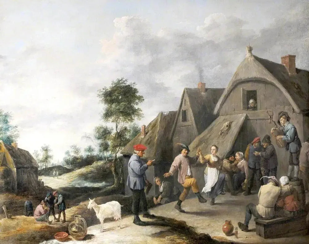 La fête du hameau - David Teniers le Jeune image 1 copie de tableau peinte à la main