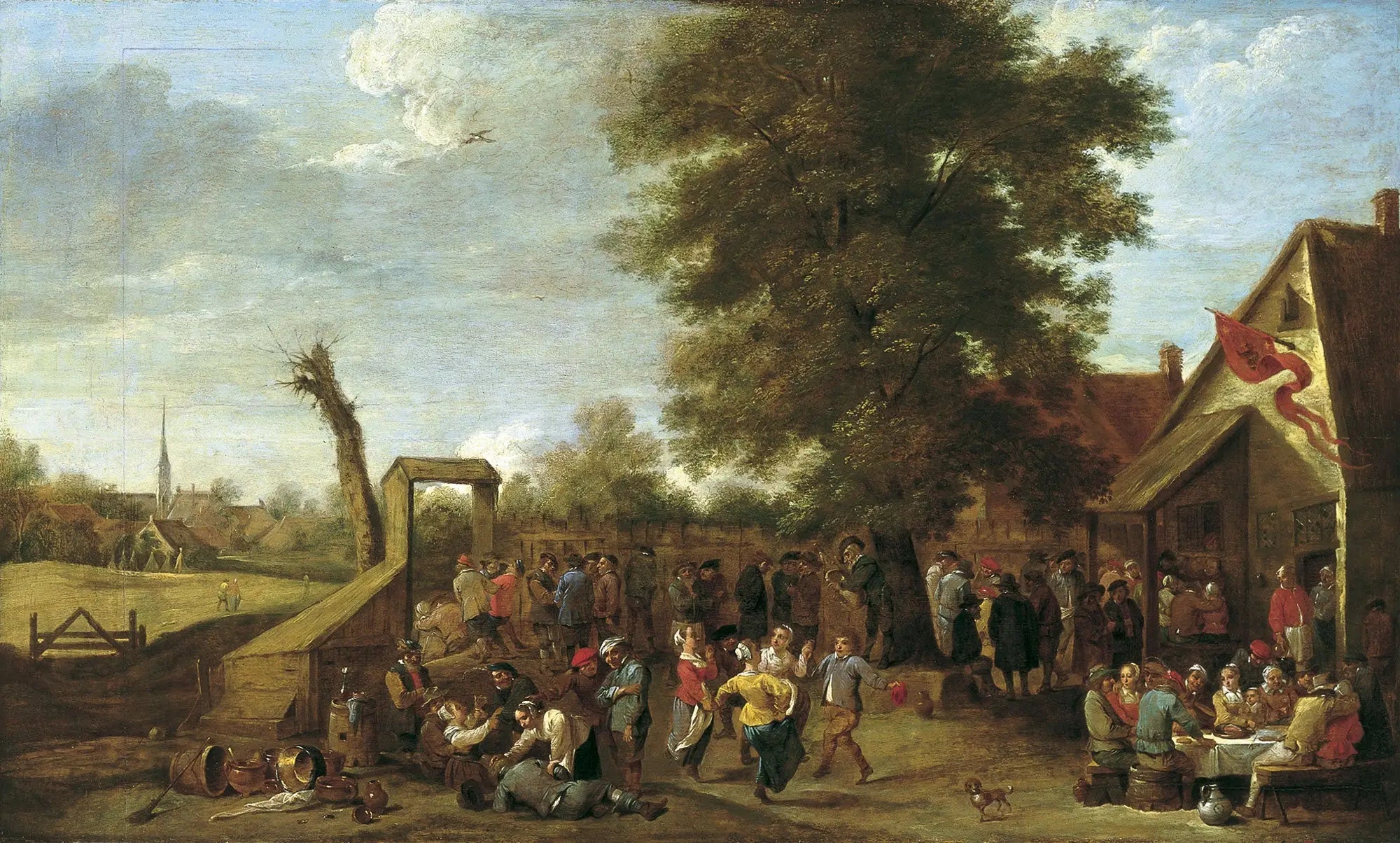 La Fête du Village - David Teniers le Jeune image 1 reproduction artisanale de tableau