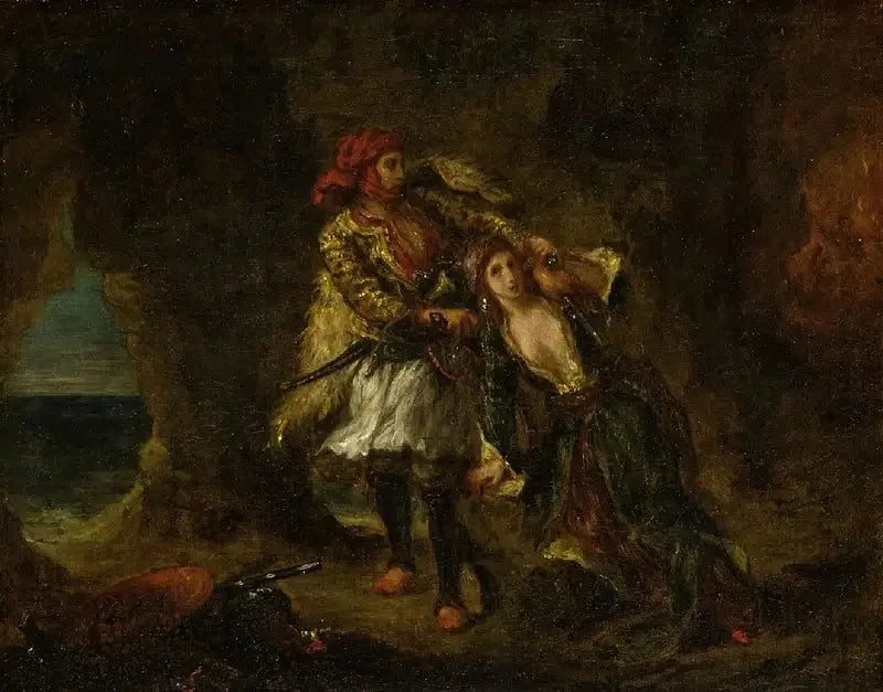 La Fiancée d'Abydos - Eugène Delacroix image 1 copie de tableau peinte à la main