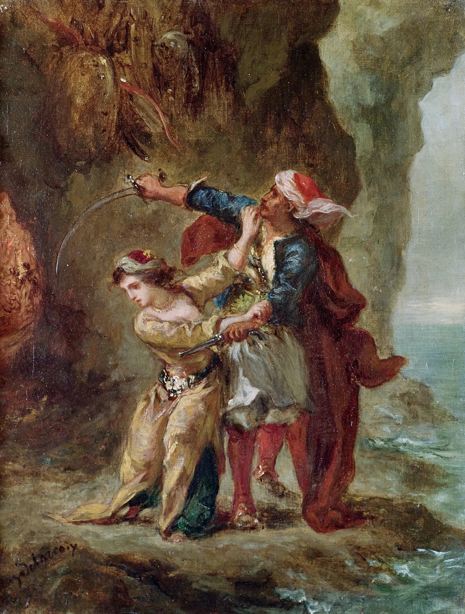 La Fiancée d'Abydos - Eugène Delacroix image 1 tableau peint à l’huile sur toile