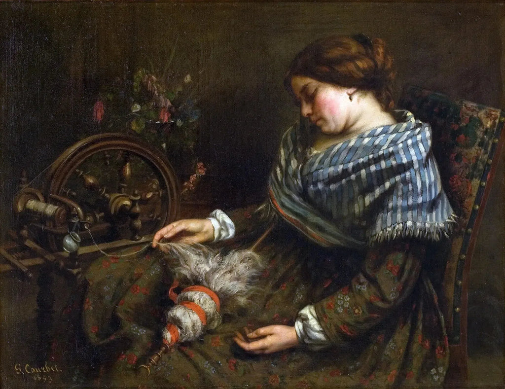 La fileuse endormie - Gustave Courbet image 1 reproduction de peinture à l’huile