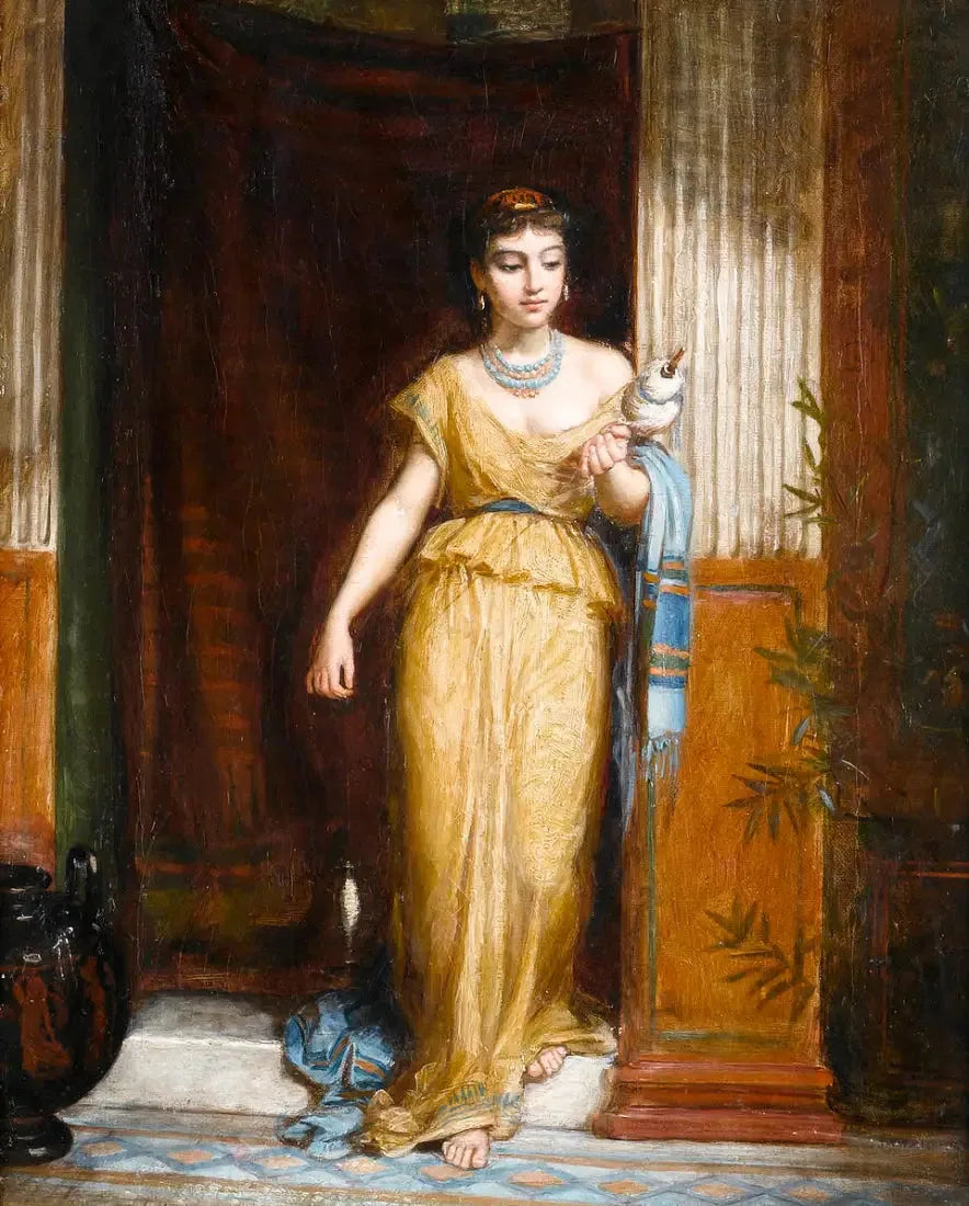 La Fileuse - John William Waterhouse image 1 copie de tableau peinte à la main
