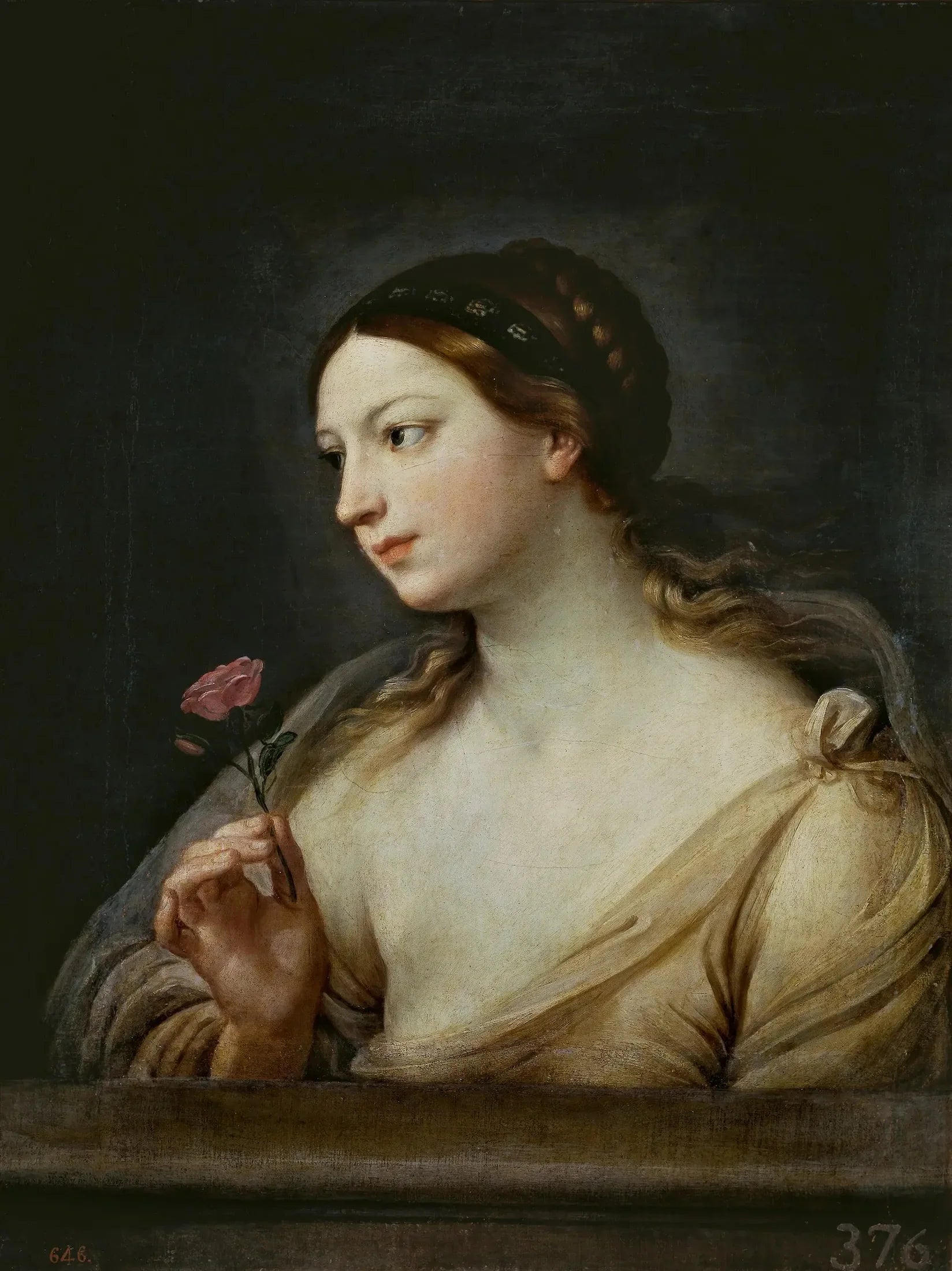 La fille à la rose - Guido Reni image 1 copie peinte à la main à l’huile