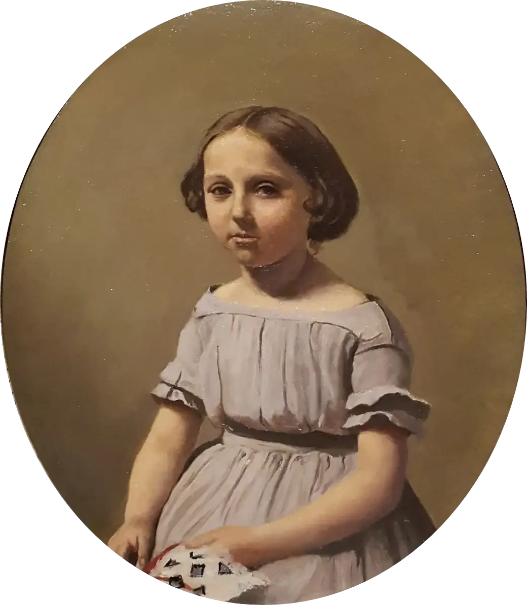 La fille aînée de M. Edouard Delalain - Jean-Baptiste Camille Corot image 1 tableau peint à l’huile sur toile