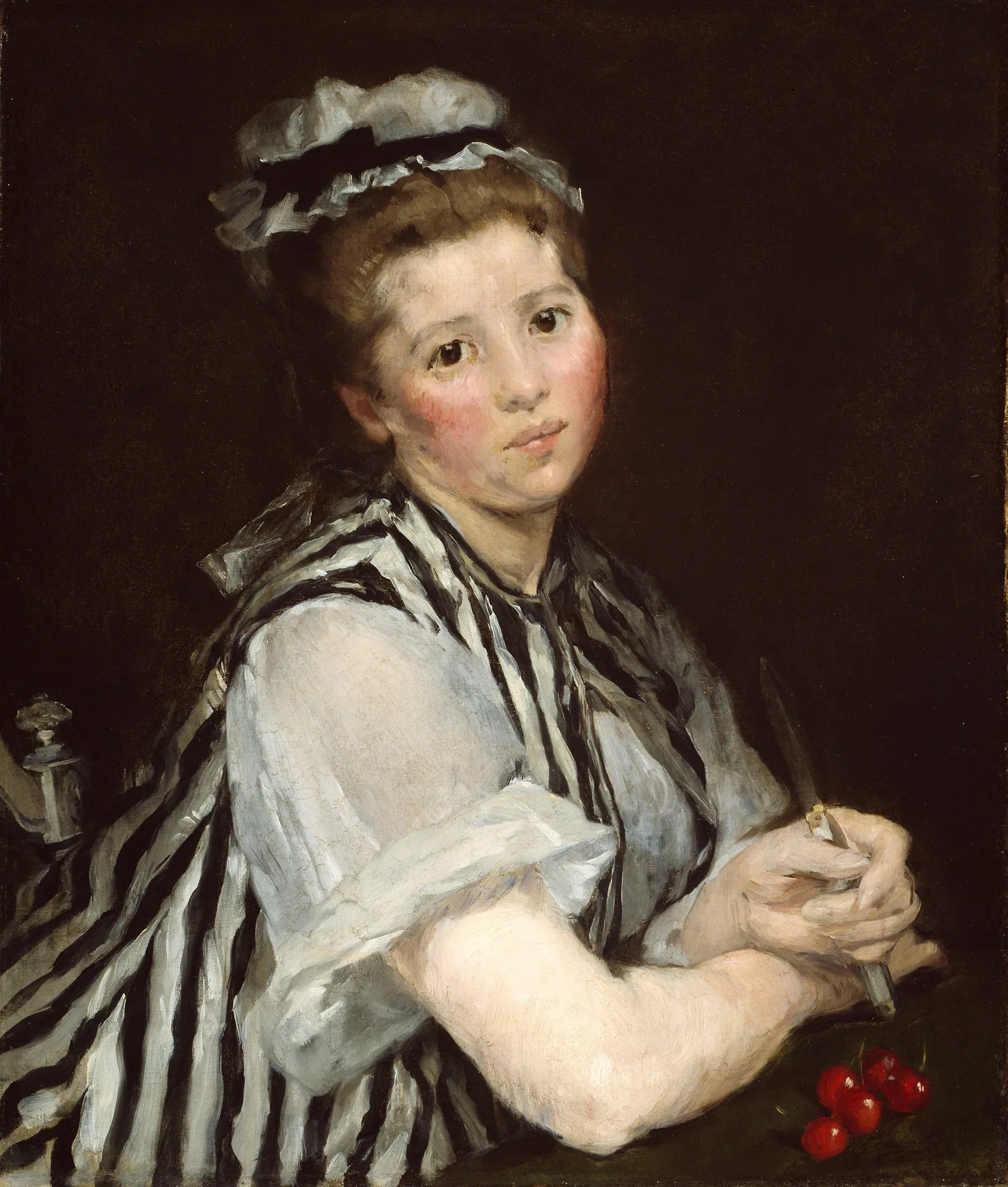 La Fille aux cerises - Eva Gonzalès image 1 copie peinte à la main à l’huile