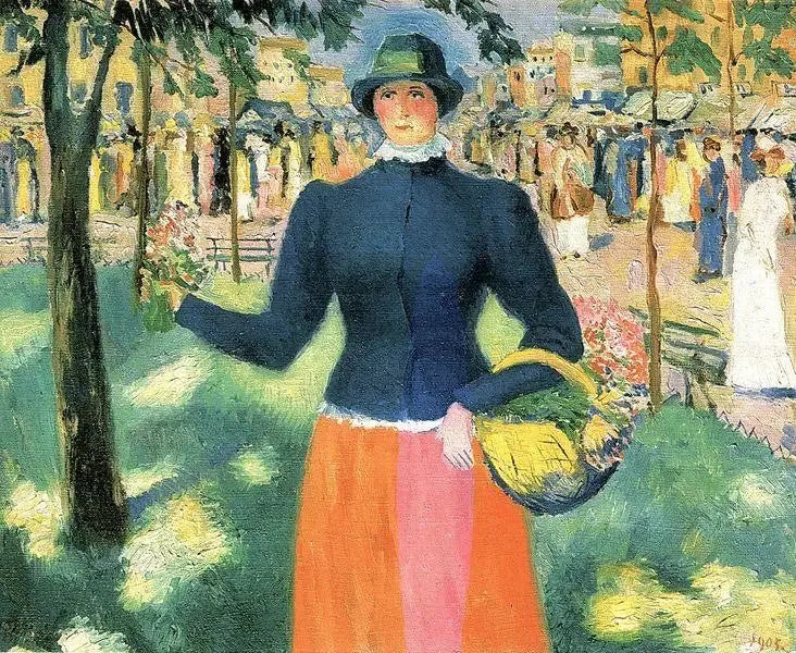 La Fille aux Fleurs II - Kazimir Malevich image 1 reproduction artisanale de tableau