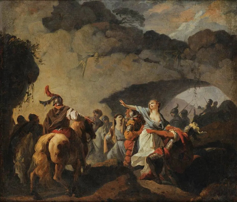 La fille d'Ariovistus faite prisonnière par César - François-André Vincent image 1 tableau peint à l’huile sur toile