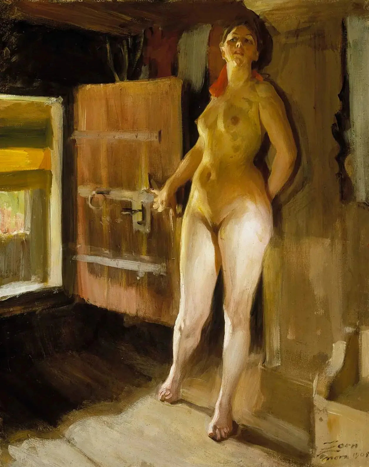 La Fille dans le sauna - Anders Zorn image 1 reproduction d’œuvre d’art à l’huile
