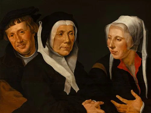 La fille prend congé de sa mère - Maarten van Heemskerck image 1 reproduction de peinture à l’huile