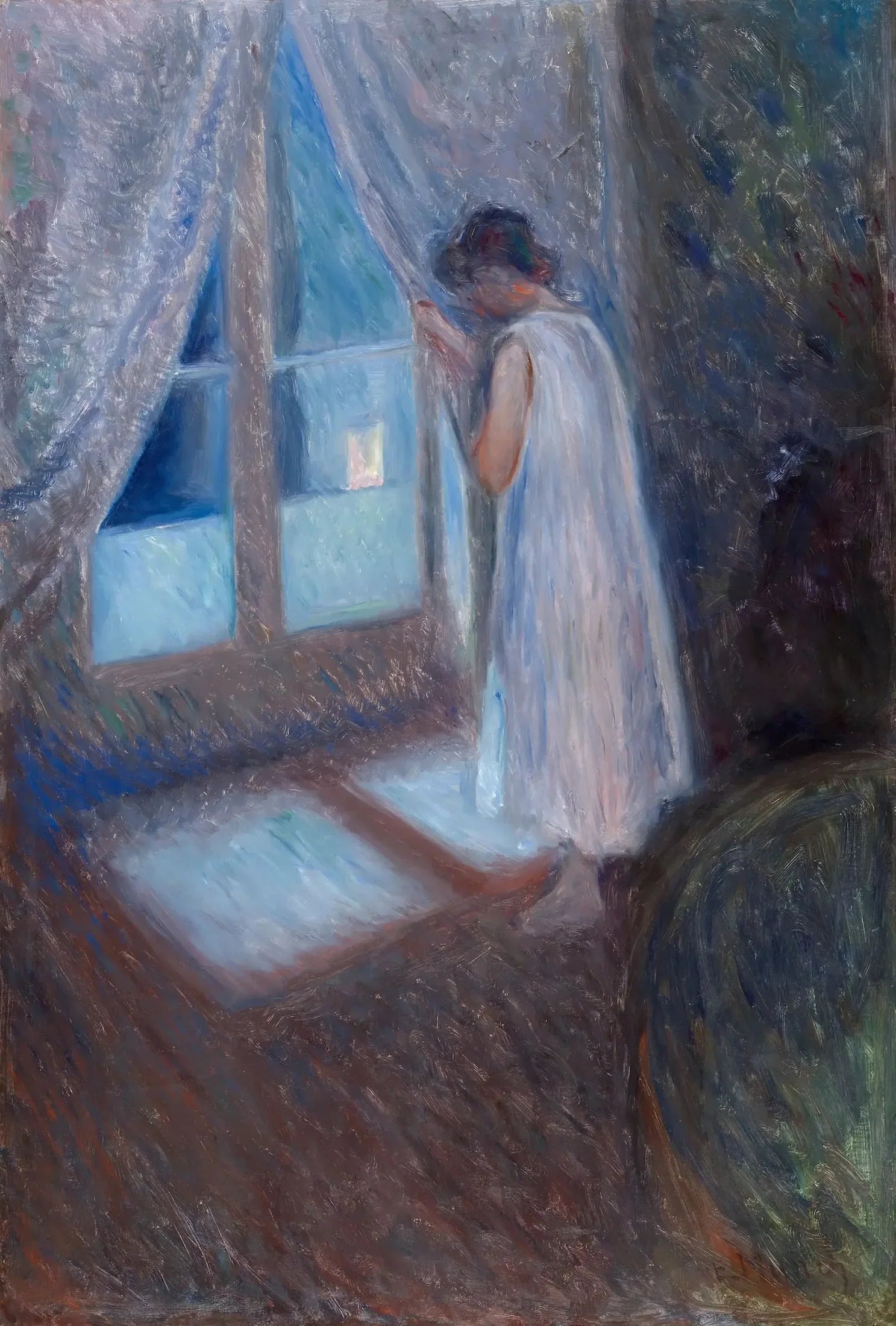 La Fille près de la fenêtre - Edvard Munch image 1 copie peinte à la main à l’huile