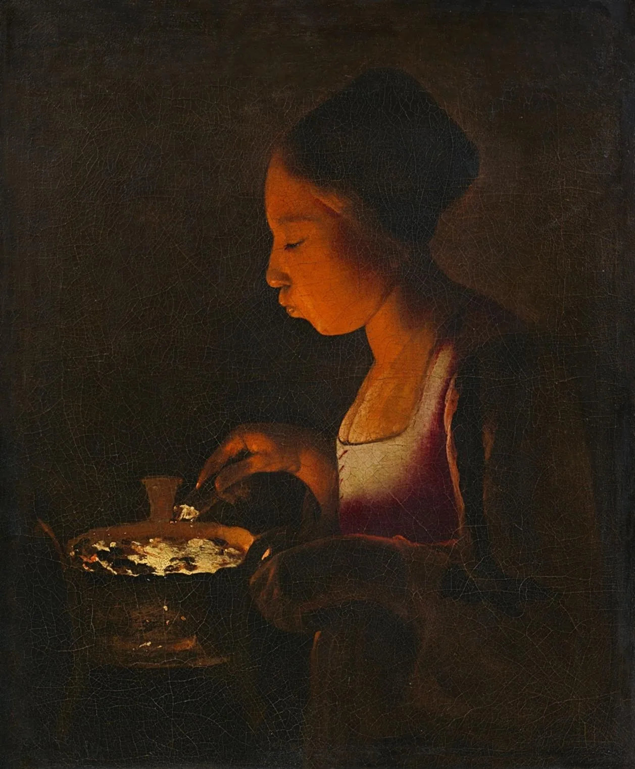 La Fillette au braisier - Georges de La Tour image 1 reproduction réalisée par Alpha Reproduction