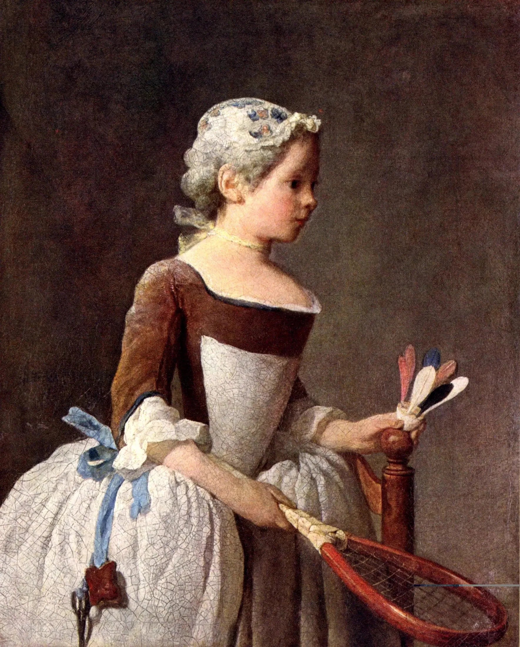 La Fillette au volant - Jean Siméon Chardin image 1 tableau peint à l’huile sur toile