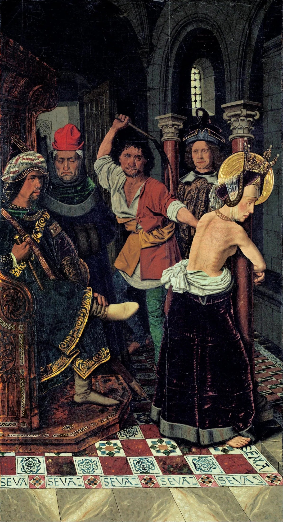 La flagellation de sainte Engracia - Bartolomé Bermejo image 1 reproduction artisanale de tableau