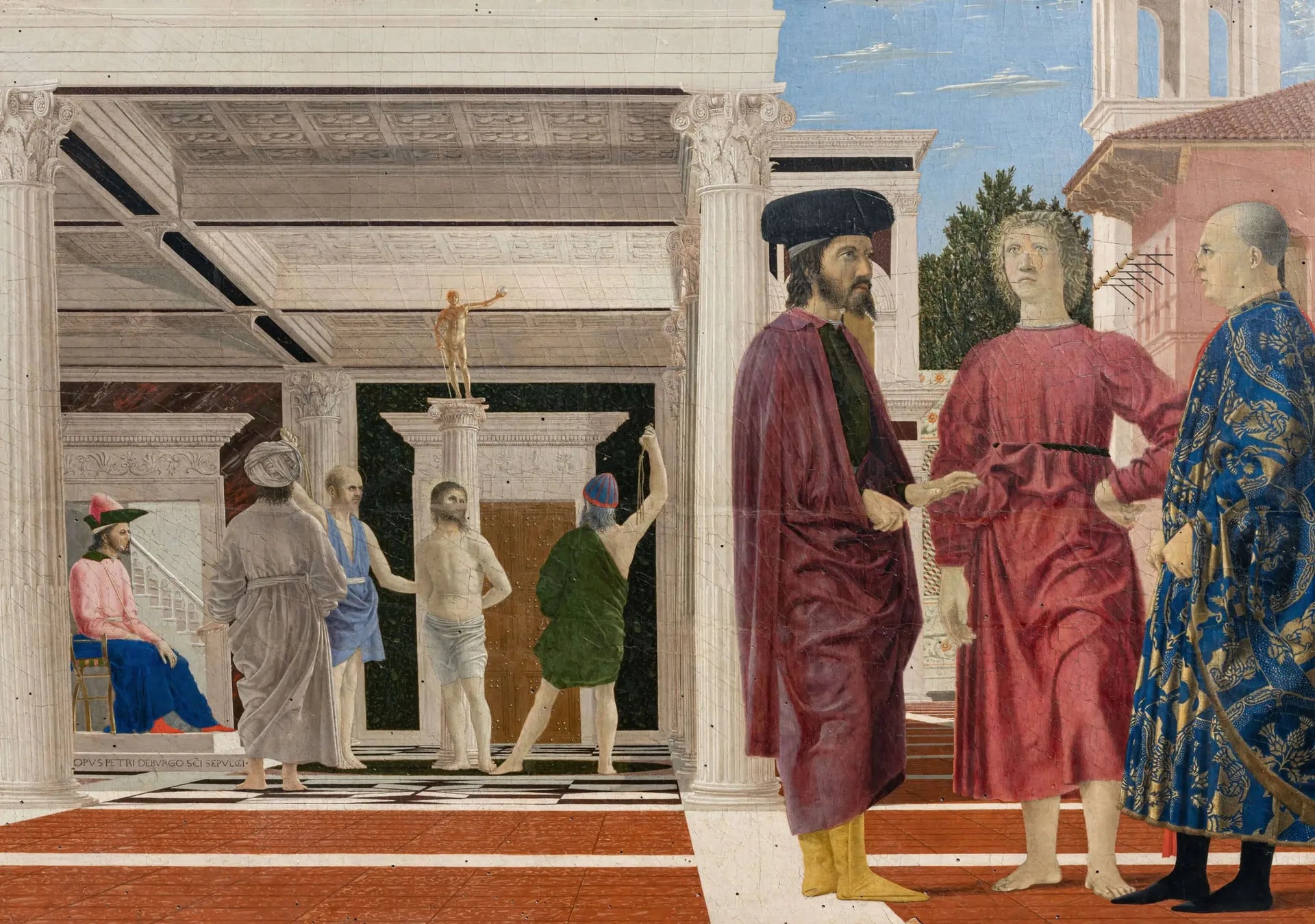 La Flagellation du Christ - Piero della Francesca image 1 copie de tableau peinte à la main