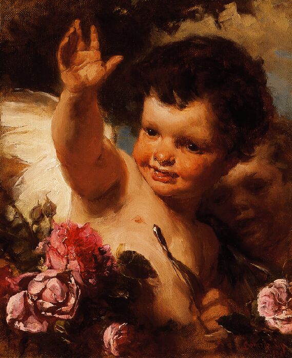 La flèche tirée (Cupidon) - Gyula Benczúr image 1 copie peinte à la main à l’huile