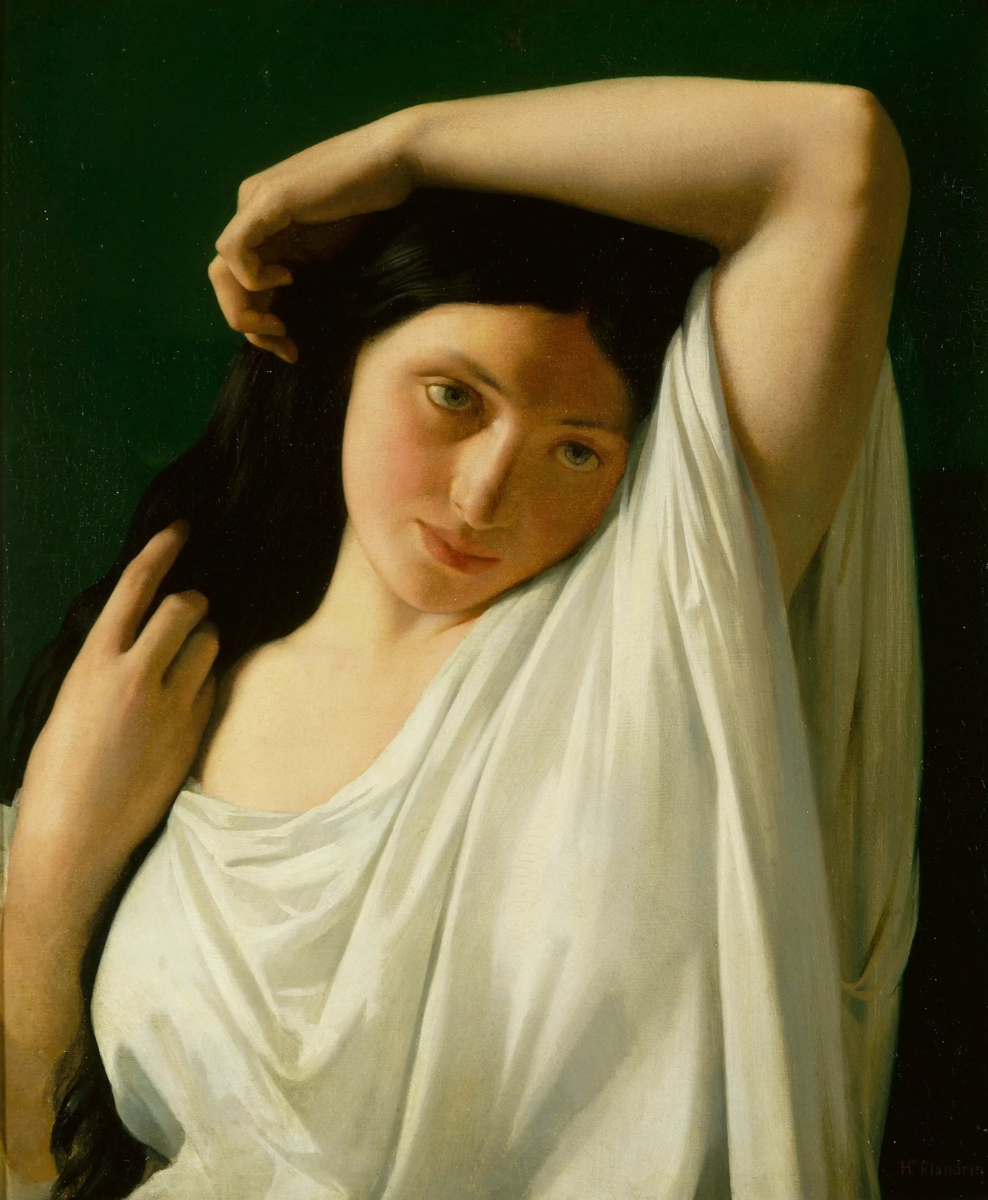 La Florentine - Hippolyte Flandrin image 1 reproduction de peinture à l’huile
