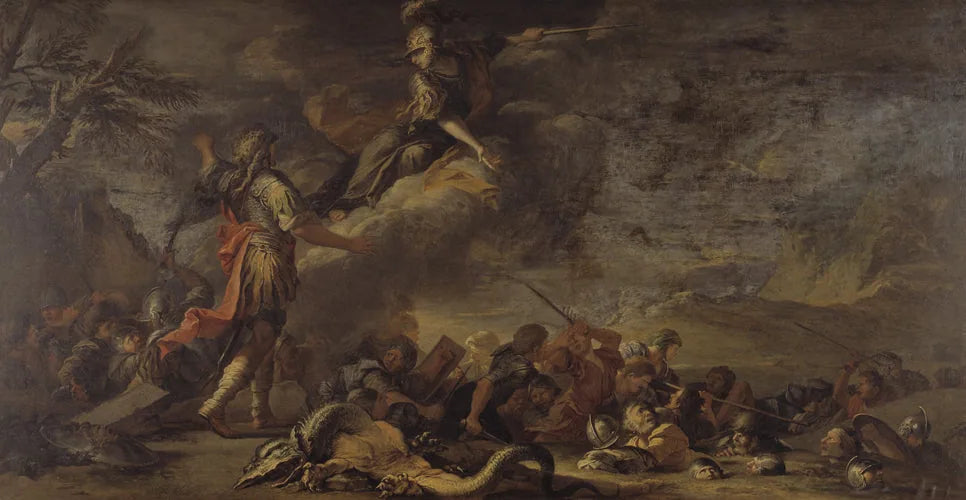 La fondation de Thèbes - Salvator Rosa image 1 reproduction artisanale de tableau
