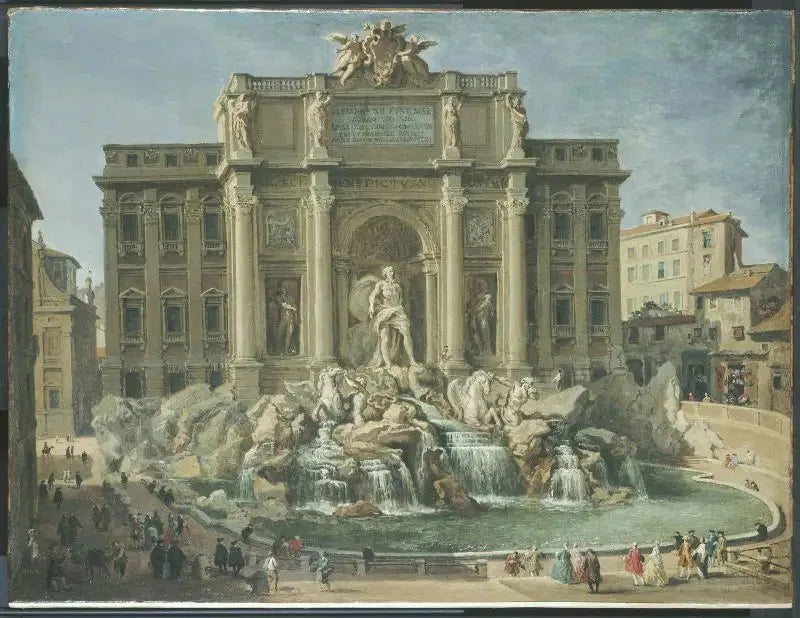 La Fontaine de Trévi, à Rome - Giovanni Paolo Panini image 1 copie peinte à la main à l’huile