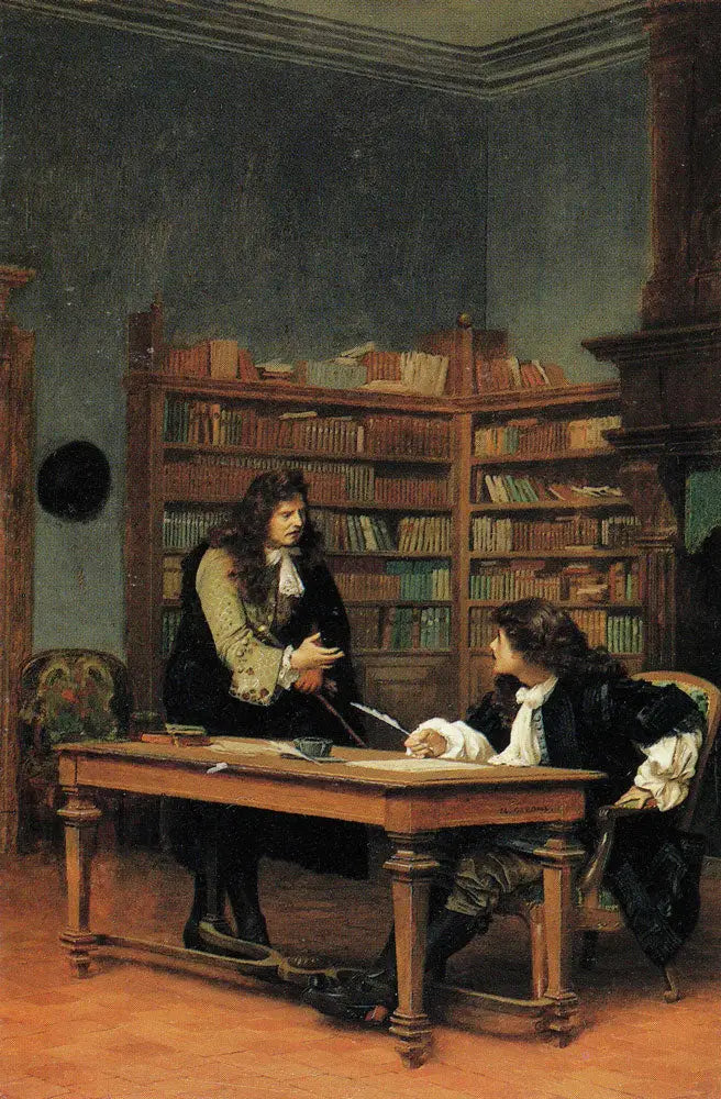 La Fontaine et Molière - Jean-Léon Gérôme image 1 reproduction de peinture à l’huile