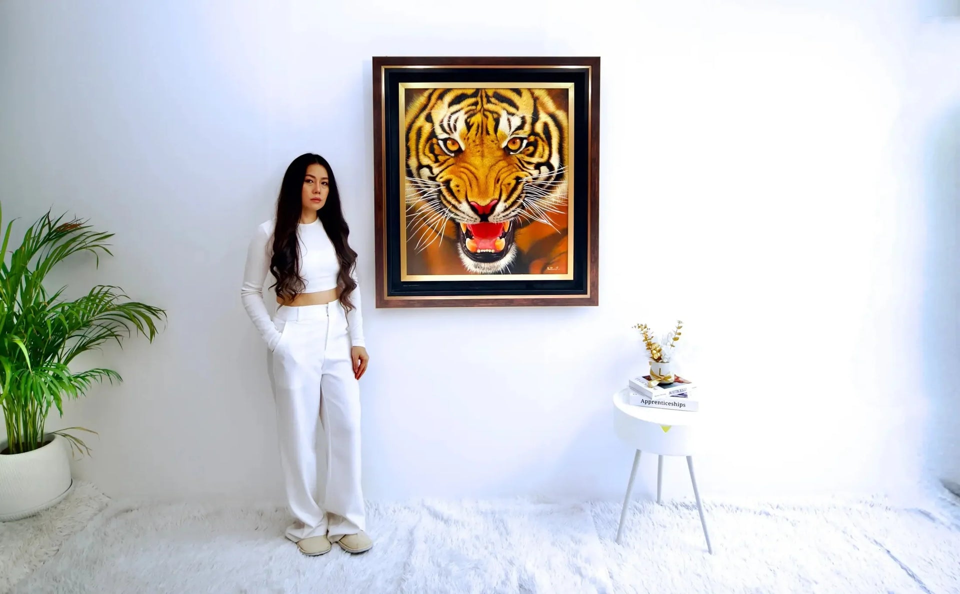 La Force du Tigre | 95 x 105 cm image 4 copie de tableau peinte à la main