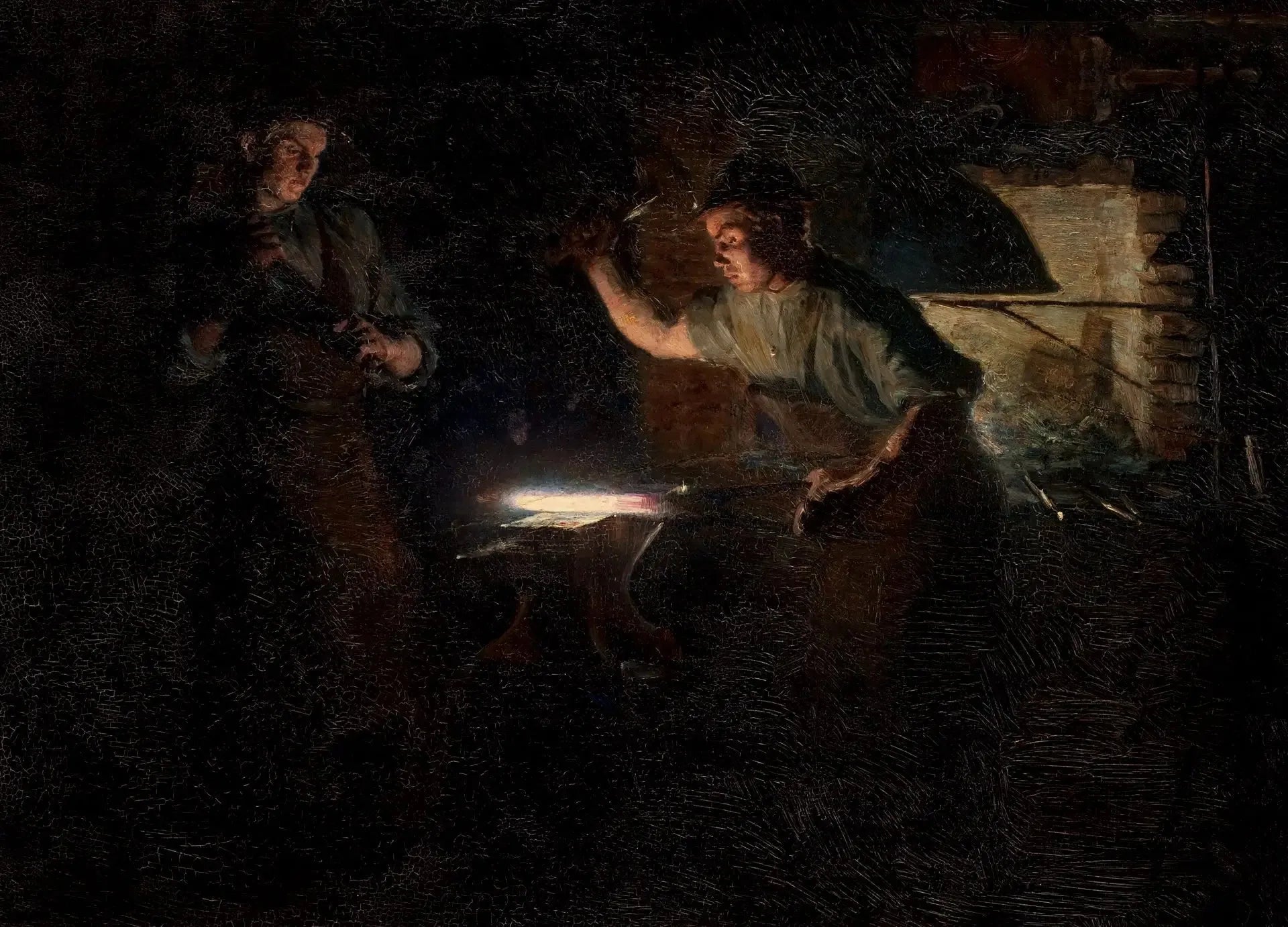 La forge de Henning Jensen à Skagen Østerby. - Peder Severin Krøyer image 1 copie de tableau peinte à la main