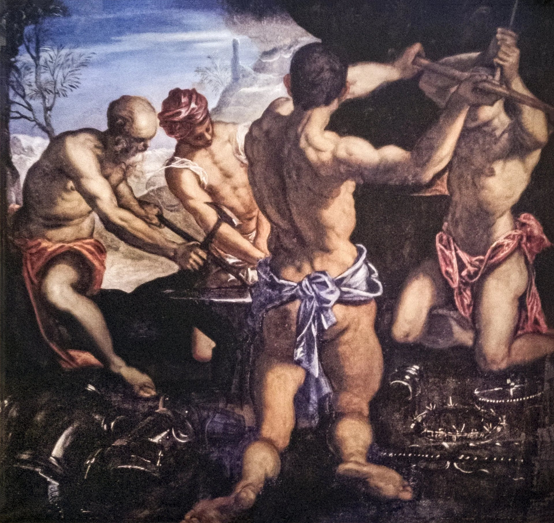 La forge de Vulcain - Jacopo Tintoretto image 1 copie peinte à la main à l’huile