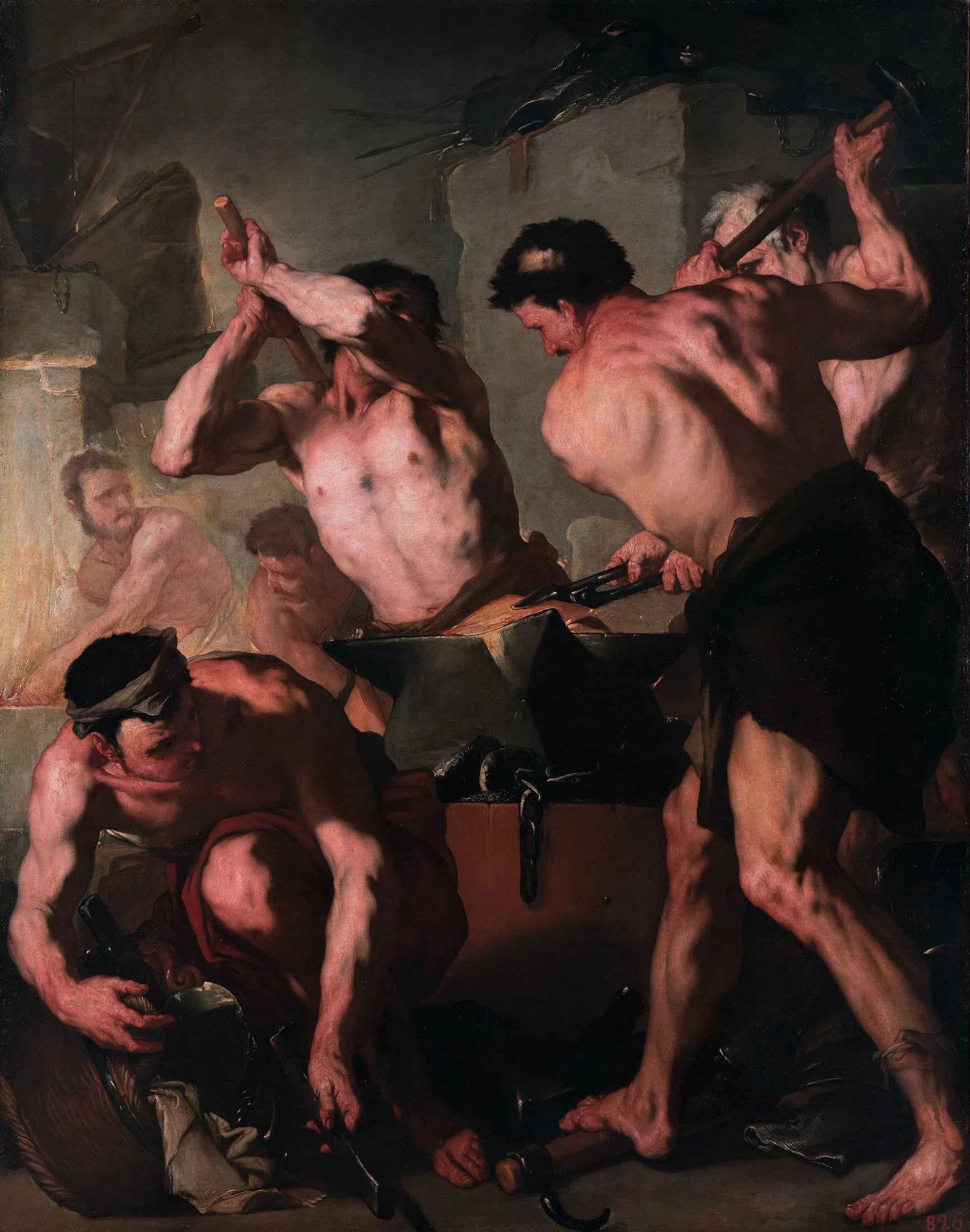 La Forge de Vulcain - Luca Giordano image 1 reproduction d’œuvre d’art à l’huile