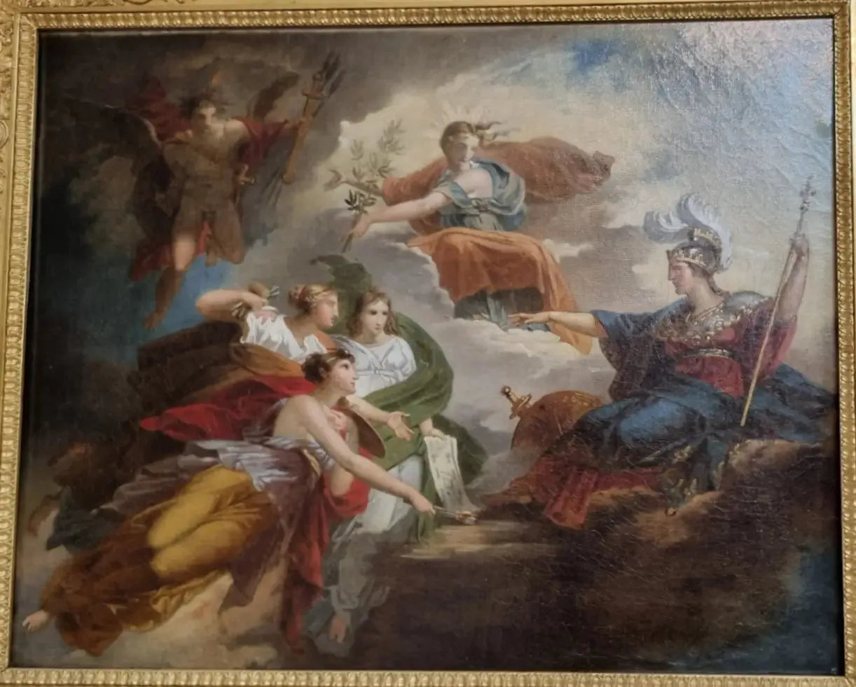 La France, en Minerve, protège les arts - Charles Meynier image 1 tableau peint à l’huile sur toile