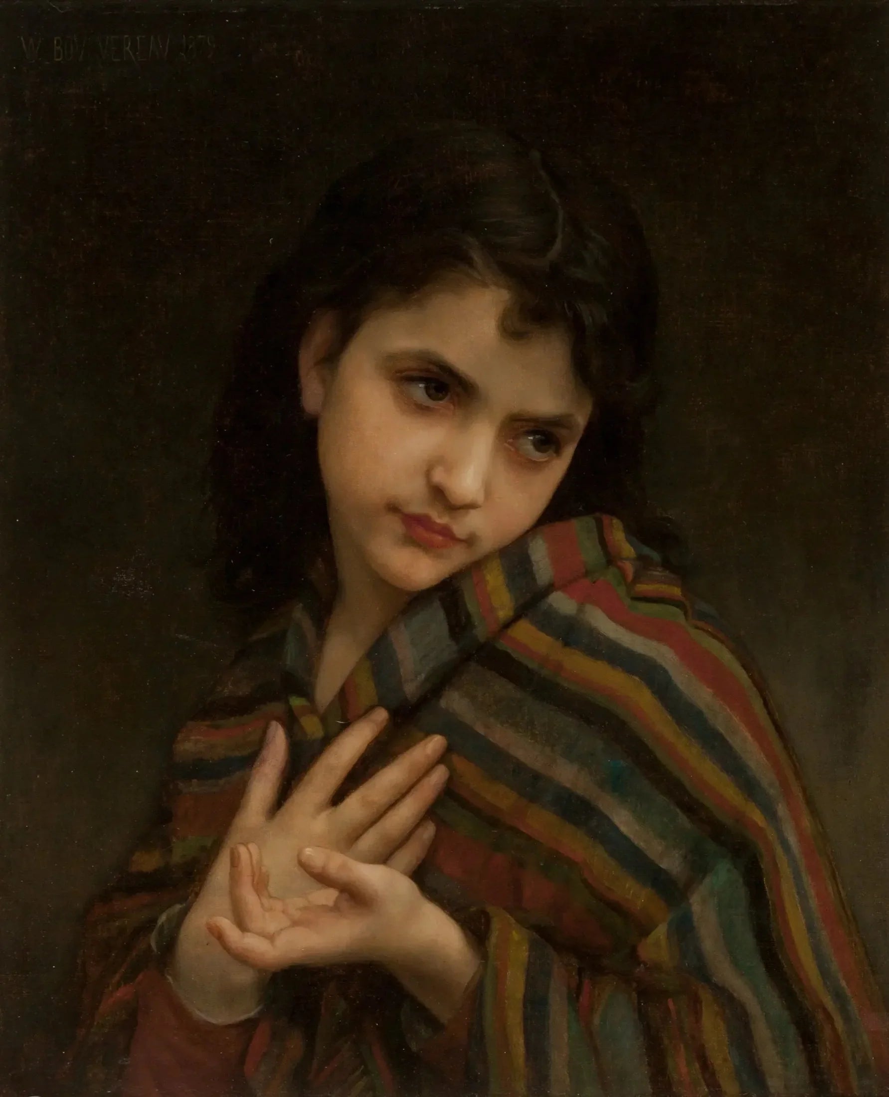 La frileuse - Bouguereau image 1 copie peinte à la main à l’huile