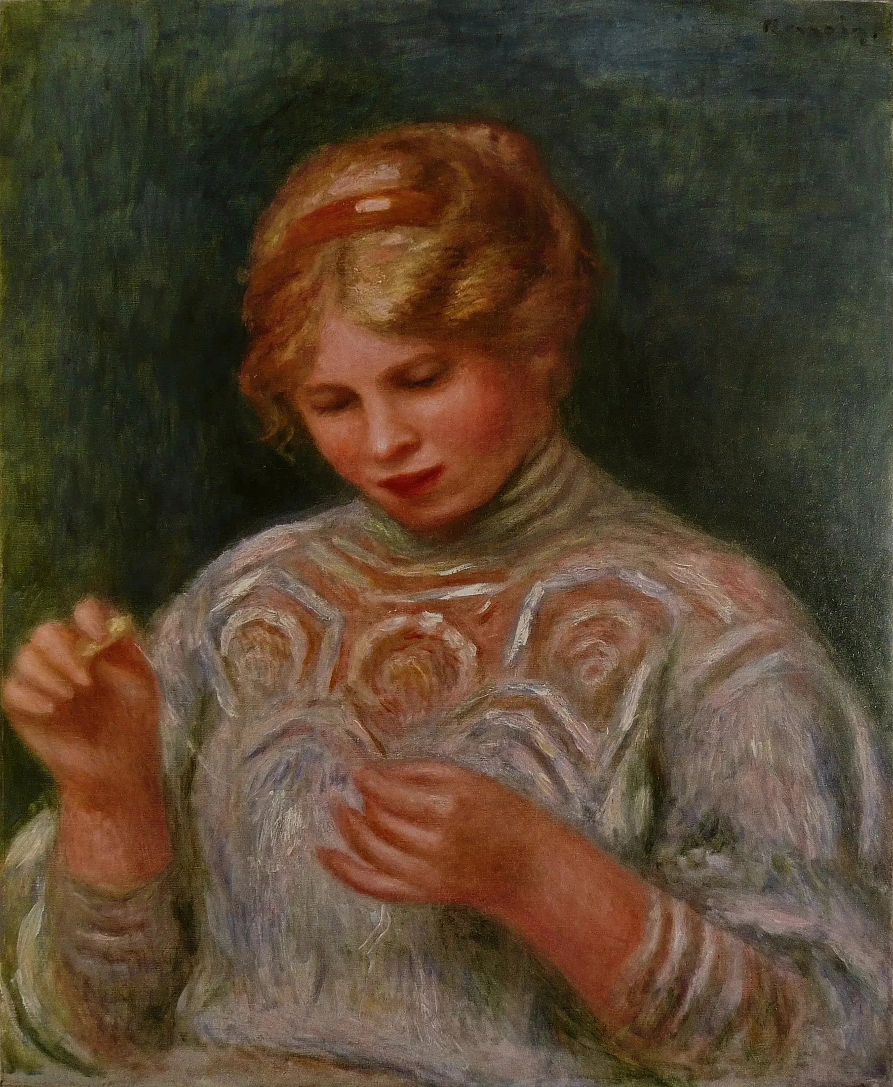 La frivolité - Pierre-Auguste Renoir image 1 reproduction artisanale de tableau