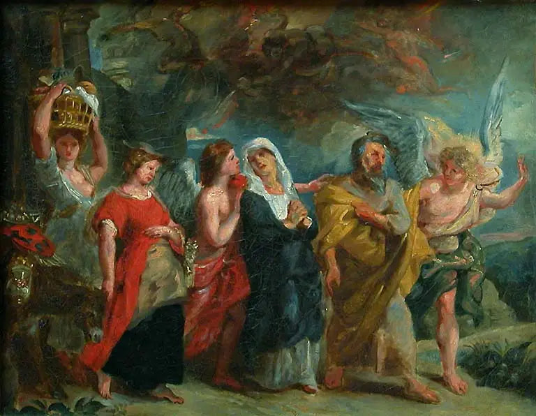 La Fuite de Loth - Eugène Delacroix image 1 reproduction d’œuvre d’art à l’huile