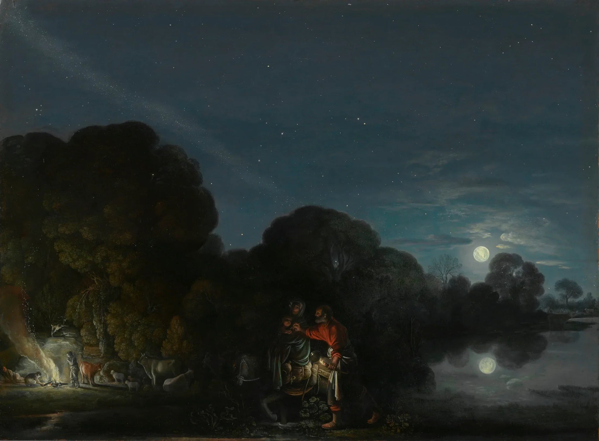La Fuite en Égypte - Adam Elsheimer image 1 reproduction artisanale de tableau