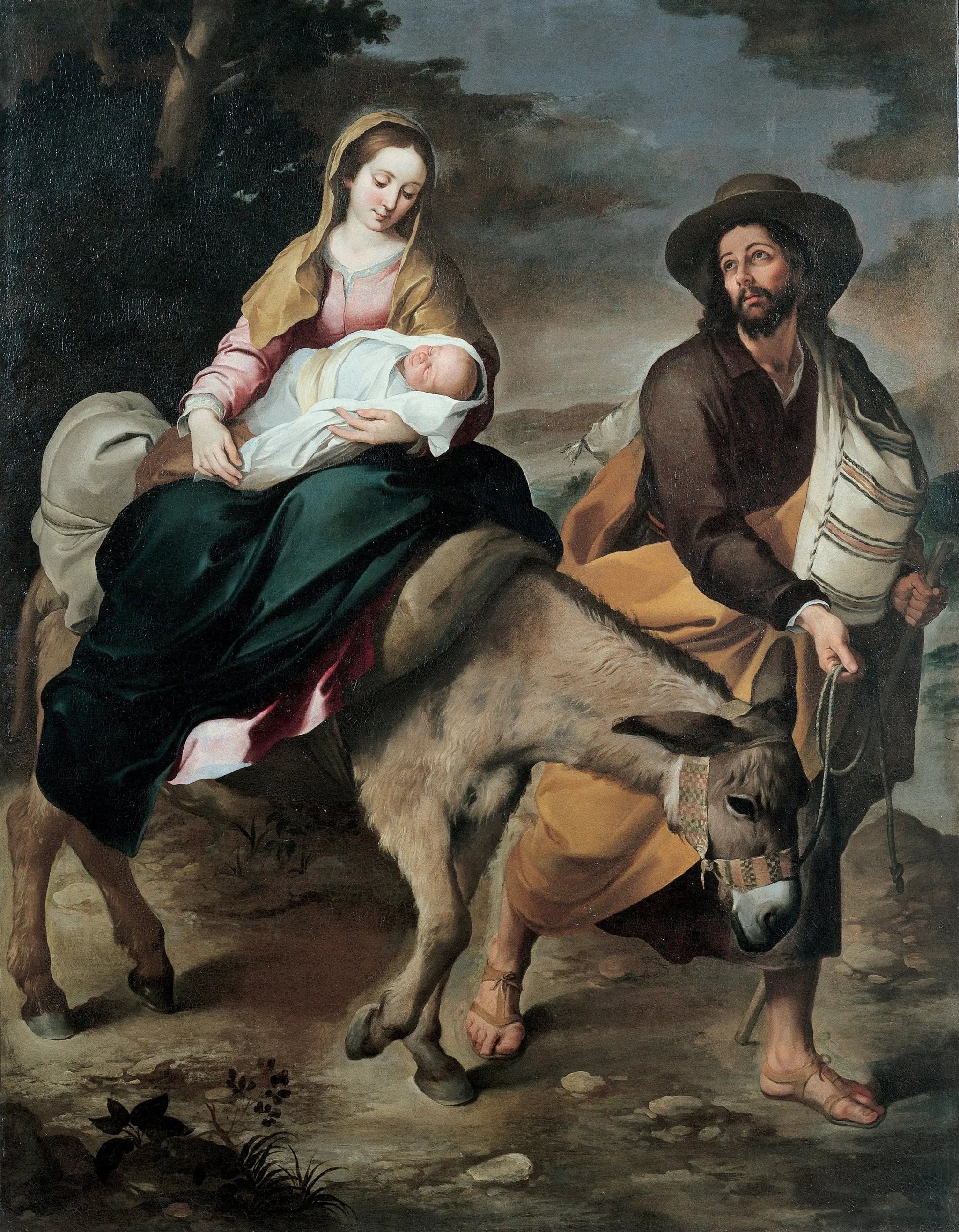 La fuite en Égypte - Bartolomé Esteban Murillo image 1 copie peinte à la main à l’huile