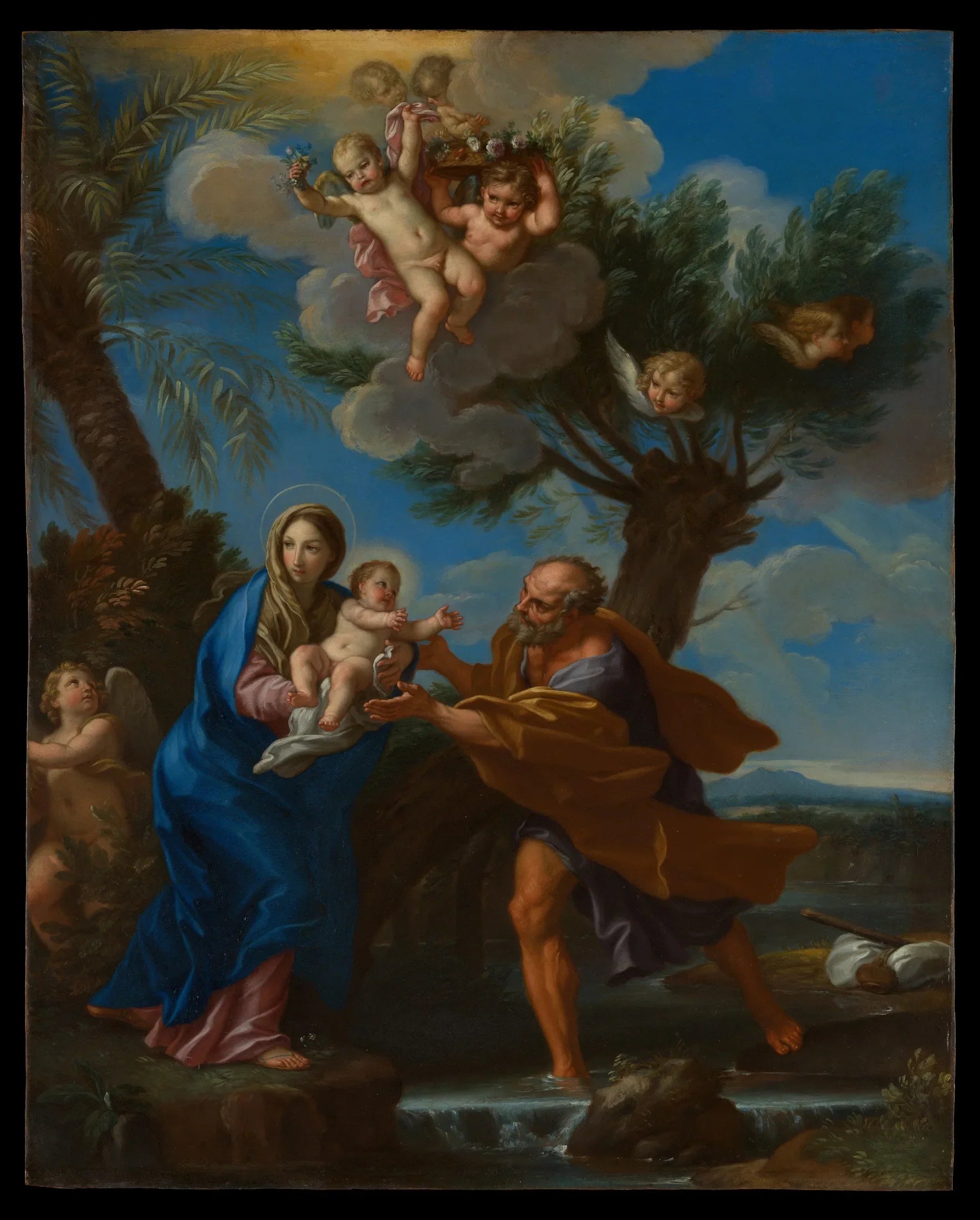 La fuite en Égypte - Carlo Maratta image 1 copie peinte à la main à l’huile