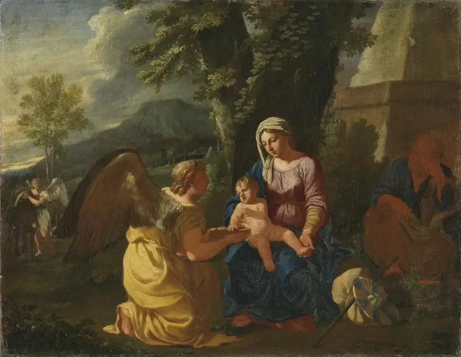 La fuite en Egypte - Charles Poerson image 1 tableau peint à l’huile sur toile