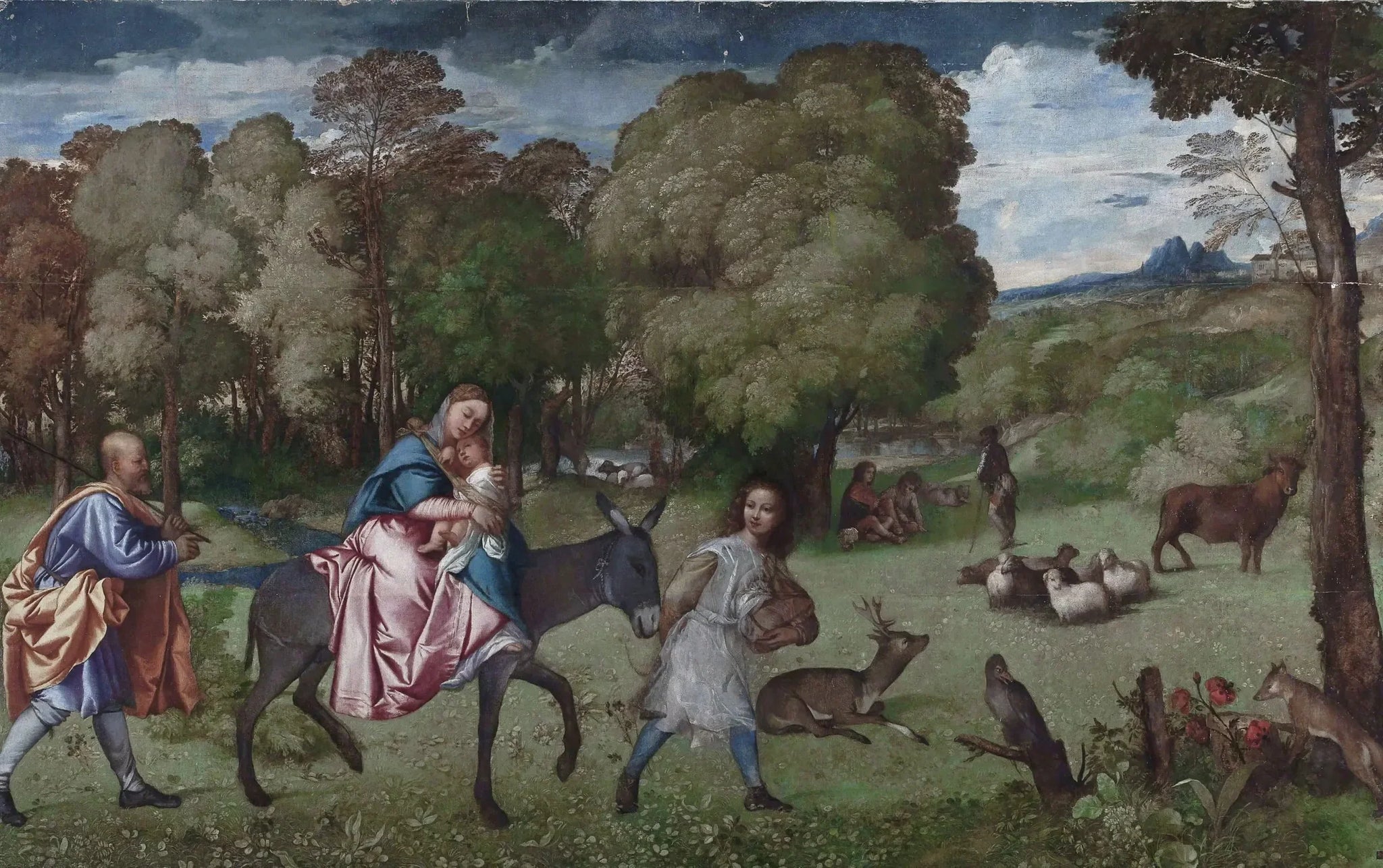 La Fuite en Égypte - Titian image 1 reproduction artisanale de tableau