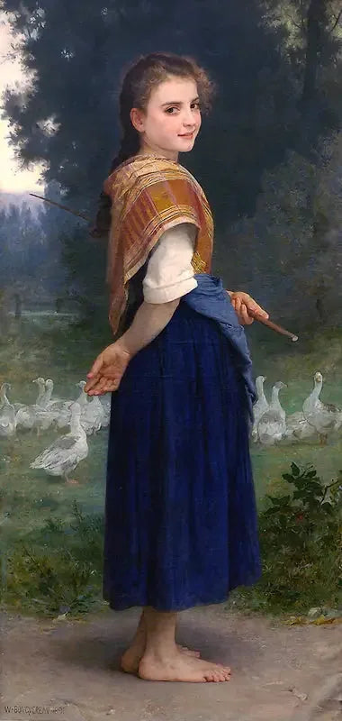 La Gardeuse d'oies - Bouguereau image 1 reproduction d’œuvre d’art à l’huile
