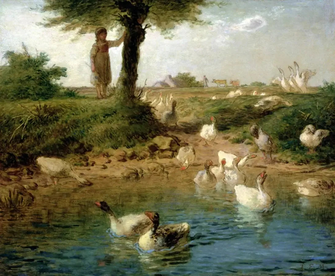 La gardeuse d'oies - Jean-François Millet image 1 copie de tableau peinte à la main