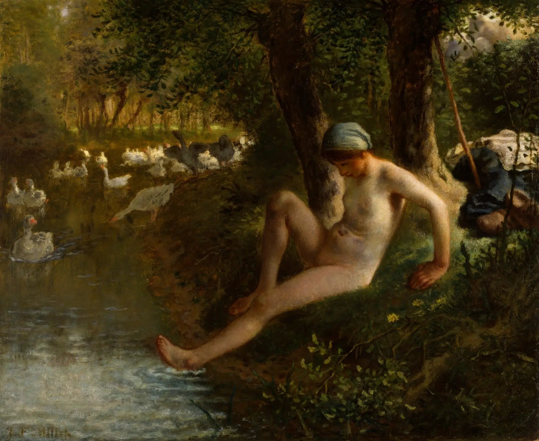 La Gardeuse d'oies - Jean-François Millet image 1 reproduction artisanale de tableau