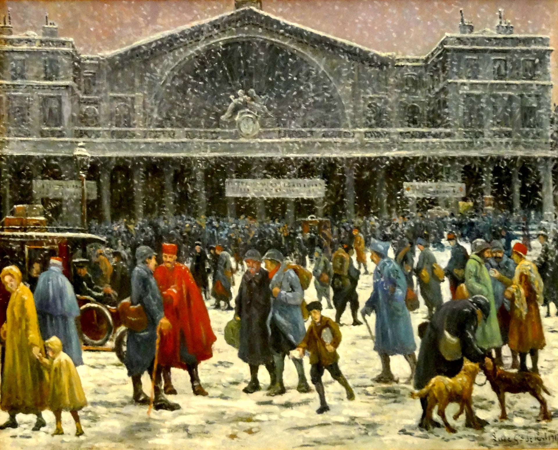 La gare de l'Est sous la neige - Maximilien Luce image 1 copie de tableau peinte à la main
