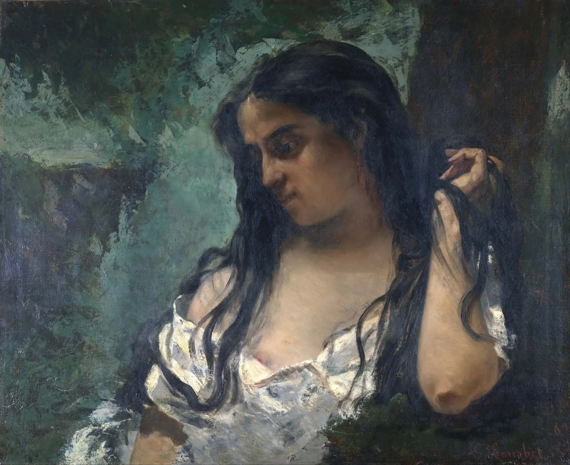 La Gitane pensive - Gustave Courbet image 1 reproduction d’œuvre d’art à l’huile