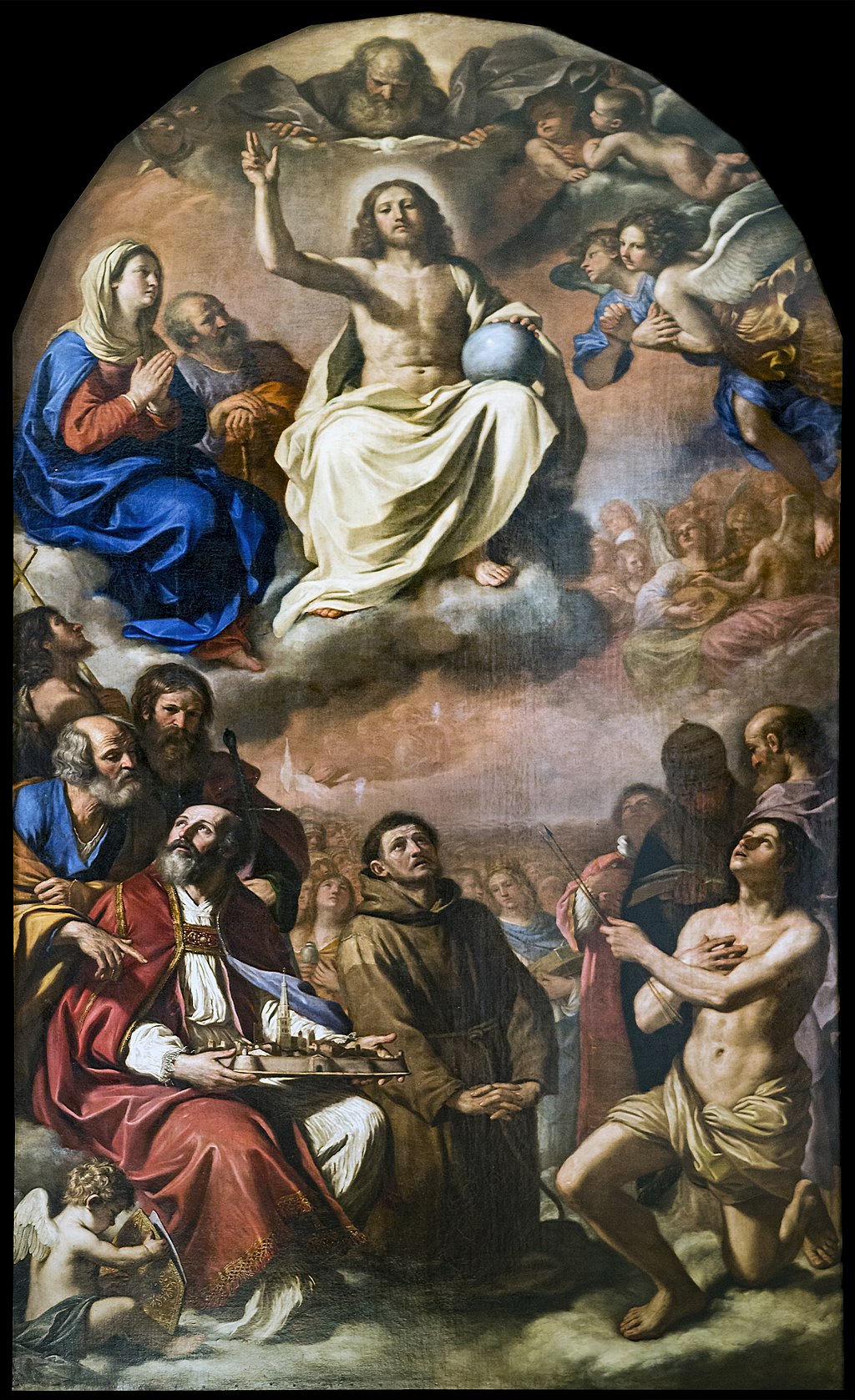 La Gloire de tous les saints. Les saints protecteurs de la ville de Modène - Guercino image 1 reproduction de peinture à l’huile